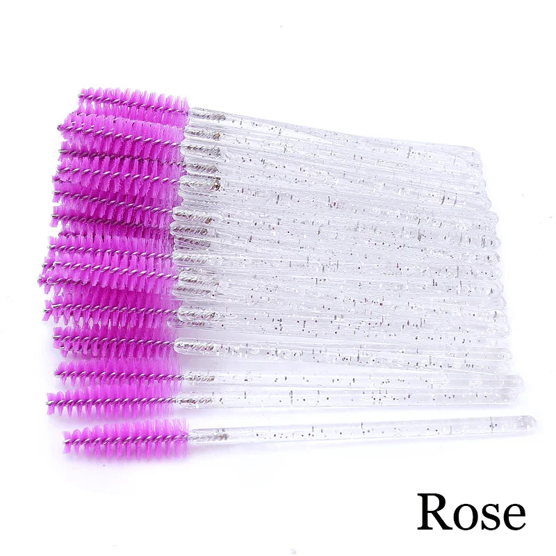 50pcs Eyebrow Mascara Wand Applicator Set
