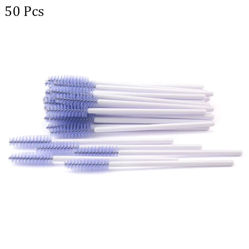 50pcs Eyebrow Mascara Wand Applicator Set