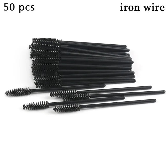 50pcs Eyebrow Mascara Wand Applicator Set