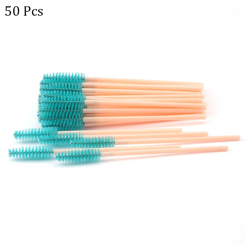 50pcs Eyebrow Mascara Wand Applicator Set