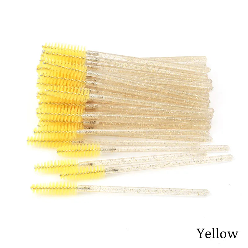 50pcs Eyebrow Mascara Wand Applicator Set