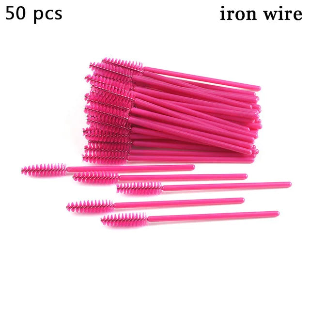 50pcs Eyebrow Mascara Wand Applicator Set