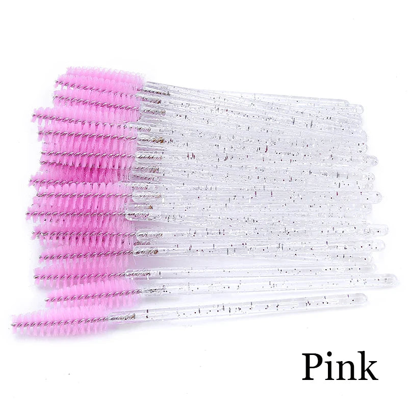 50pcs Eyebrow Mascara Wand Applicator Set