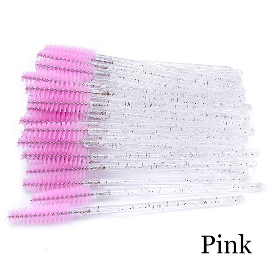 50pcs Eyebrow Mascara Wand Applicator Set