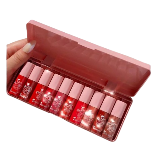 NNETM 10 pcs Shimmer Mini Lip Gloss Kit - Hydrating Liquid Lipsticks Long Lasting