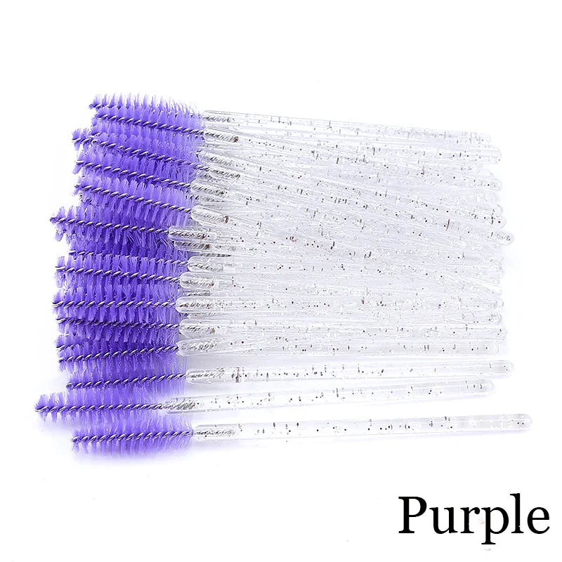50pcs Eyebrow Mascara Wand Applicator Set