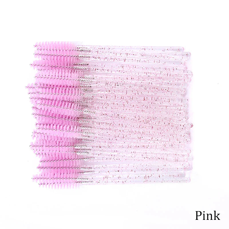 50pcs Eyebrow Mascara Wand Applicator Set