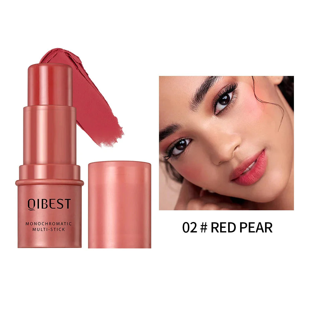3-in-1 Cheek Blush Stick Lip Tinted Eyes Cheek Lips Brighten Cream Water-resistant Moisturizing Face Contouring Shadow Blusher-5